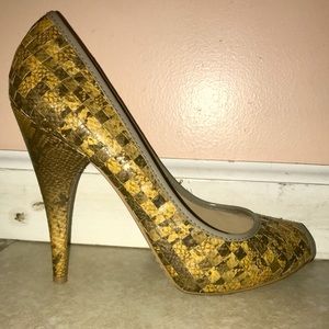 Rachel Roy peep toe heeled shoe.